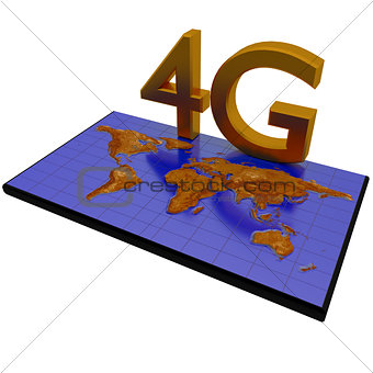4G network on world map