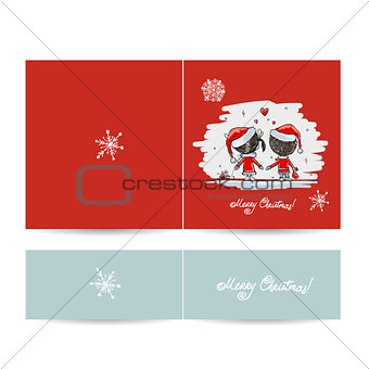 Couple in love together, christmas card for your design