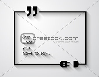 Quotation Mark Frame with Flat style and space for text. 