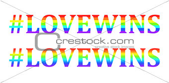 Vector Love wins words in rainbow colors 