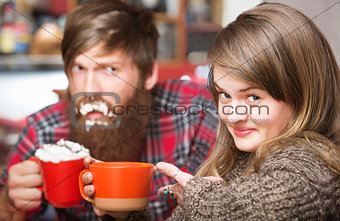 Smiling Woman with Sloppy Man