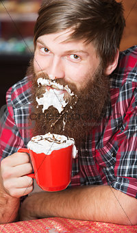 Man with Foam on Beard