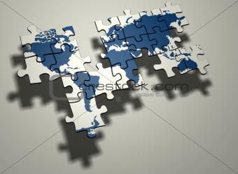 Unfinished world map
