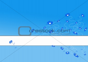 Blue flowers with place for text. Vector