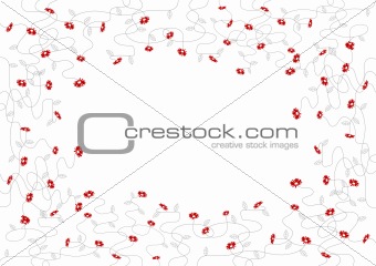 Small red flowers. Vector art