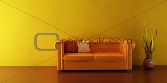 lounge room with leather couch