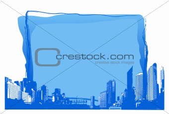 Panorama of skyscrapers with place for text. Vector art.