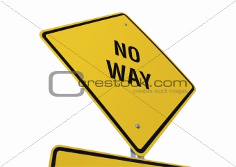 No Way road sign isolated.