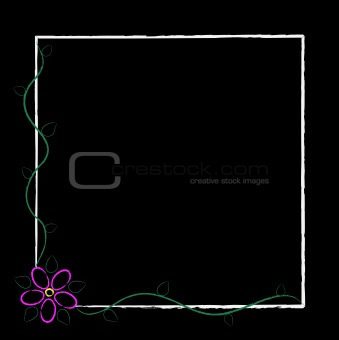 Black Grunge Flower Frame