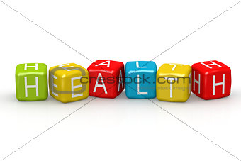 Health colorful buzzword