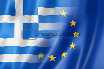 Greece and Europe flag - 3D illustration