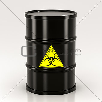 black biohazard barrel