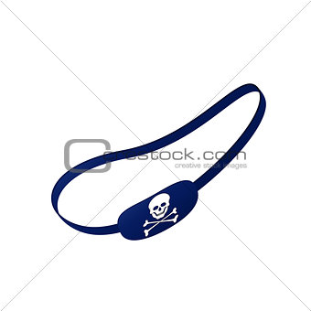 Blue eye patch with skull symbol