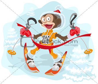 Monkey symbol 2016 goes skiing
