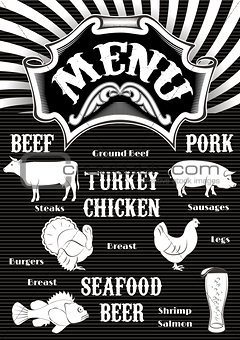 template for the cover of menu with icon