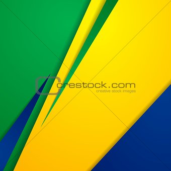 Vector bright abstract background in Brazilian colors