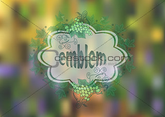 Banner with bunches of grape and background 