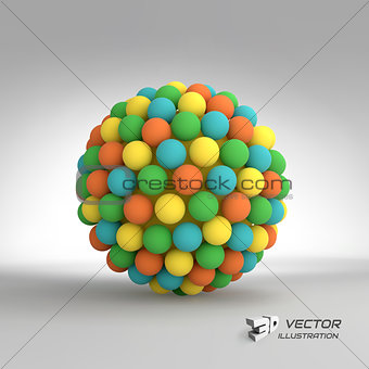 Sphere. 3d vector template. Abstract illustration.