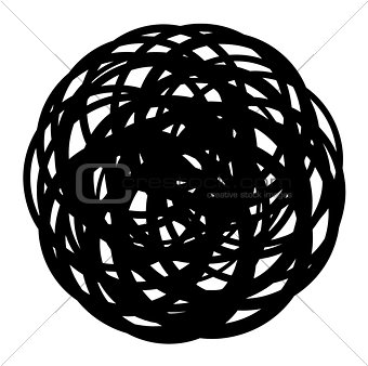 abstract coiled wire icon shape on white