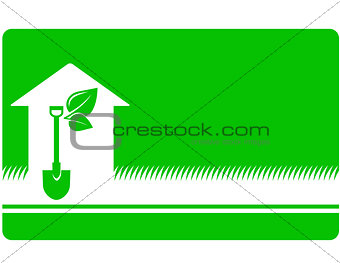 green landscaping business card
