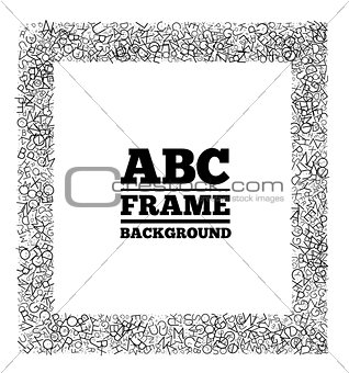 Frame created from the letters of different sizes