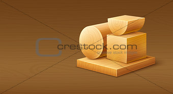 Woodworks wooden workpieces blocks of various forms