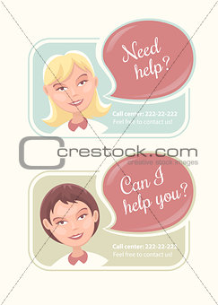 Support web banners with operators from call center