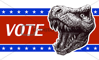 Be responsible - Presidential Election Poster with trex head.