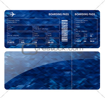 Blue boarding card