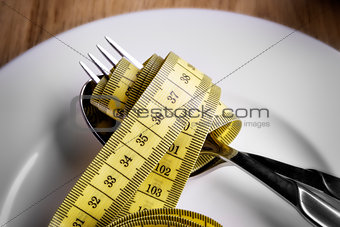 Tape measer with fork and spoon