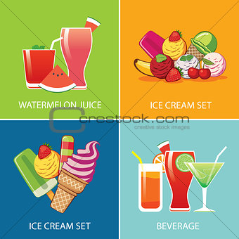 beverage and ice cream for summer