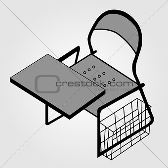 3d view of a drafting table used by designers or architects