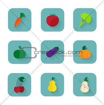 Modern flat icons a healthy lifestyle, proper nutrition.
