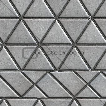 Grey Pave Slabs in the Form of Triangles and Other Geometric Shapes.