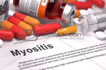 Myositis Diagnosis. Medical Concept. 