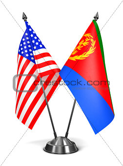 USA and Eritrea - Miniature Flags.