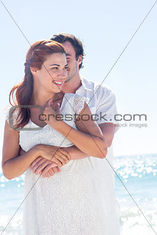 Happy couple hugging