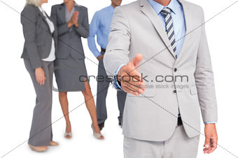 businessman offering handshake