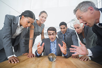 group of business man predict the future