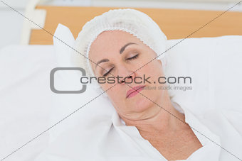 patient sleeping in the bed