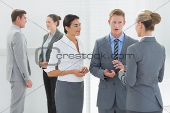 Business people interacting