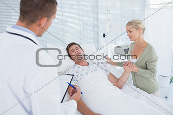 Doctor checking his patient