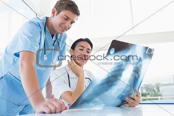 Doctors looking at X-ray