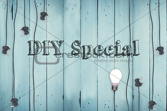 Diy special against plugs on wooden background