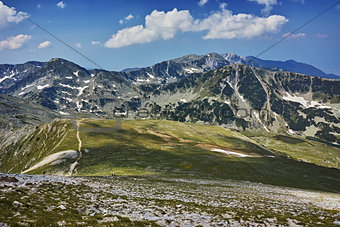 The path for climbing Mount Vihren, Pirin Mountain