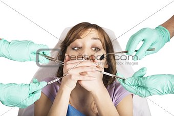 Girl frightened by dentists