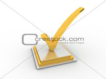 Golden check  mark icon.