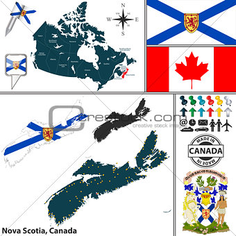 Map of Nova Scotia, Canada