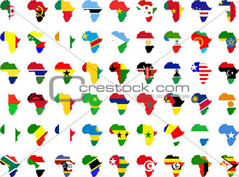 african flags and continent