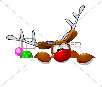 Cute Christmas reindeer Rudolph